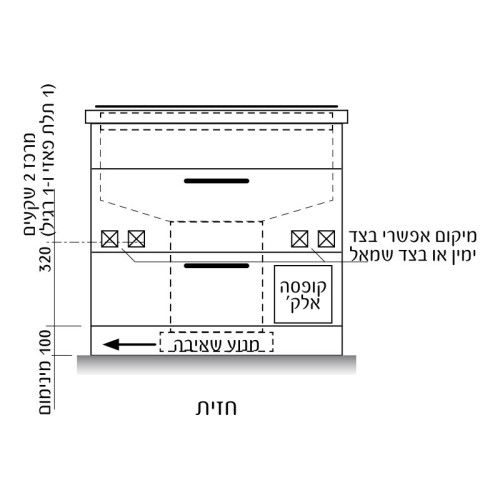 כיריים אינדוקציה משולבות קולט אדים 90 ס