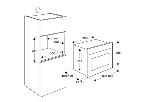 מיקרוגל משולב אפיה BERTAZZONI דגם F457MODMWTX גימור נירוסטה