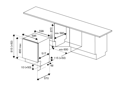 מדיח כלים אינטגרלי מלא BERTAZZONI DW6083PRTS