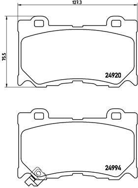 ‏רפידות בלם קדמיות Brembo | ‏אינפיניטי FX35, FX37, Q70 ועוד | ‏P56089