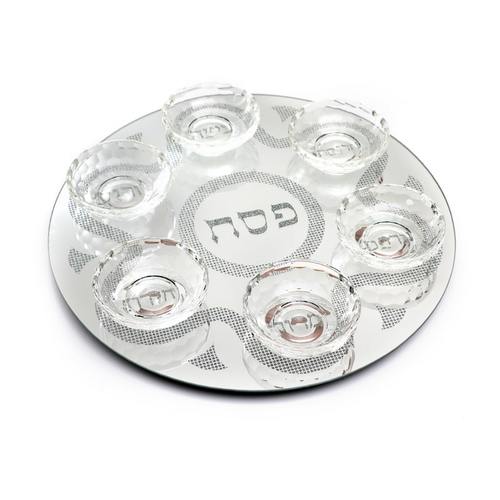 קערה לפסח קריסטל מסתובבת תחרה 38 ס