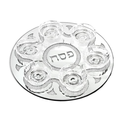 קערה לפסח אבנים קריסטל 38 ס
