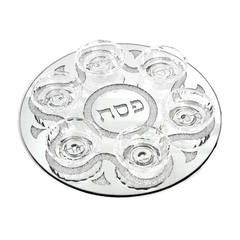 קערה לפסח אבנים קריסטל 38 ס"מ