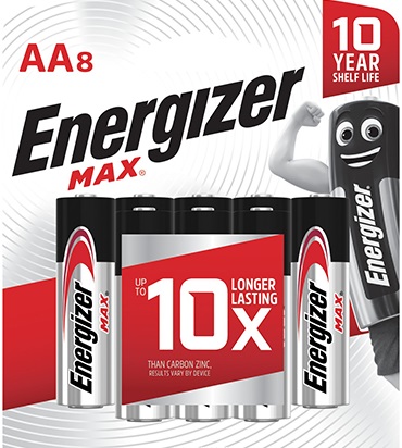 מארז 8 סוללות AA אלקלאין Energizer
