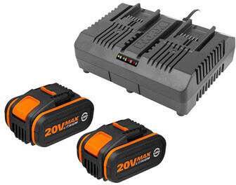 מטען 20V כפול סוללות 2X4A WA3611