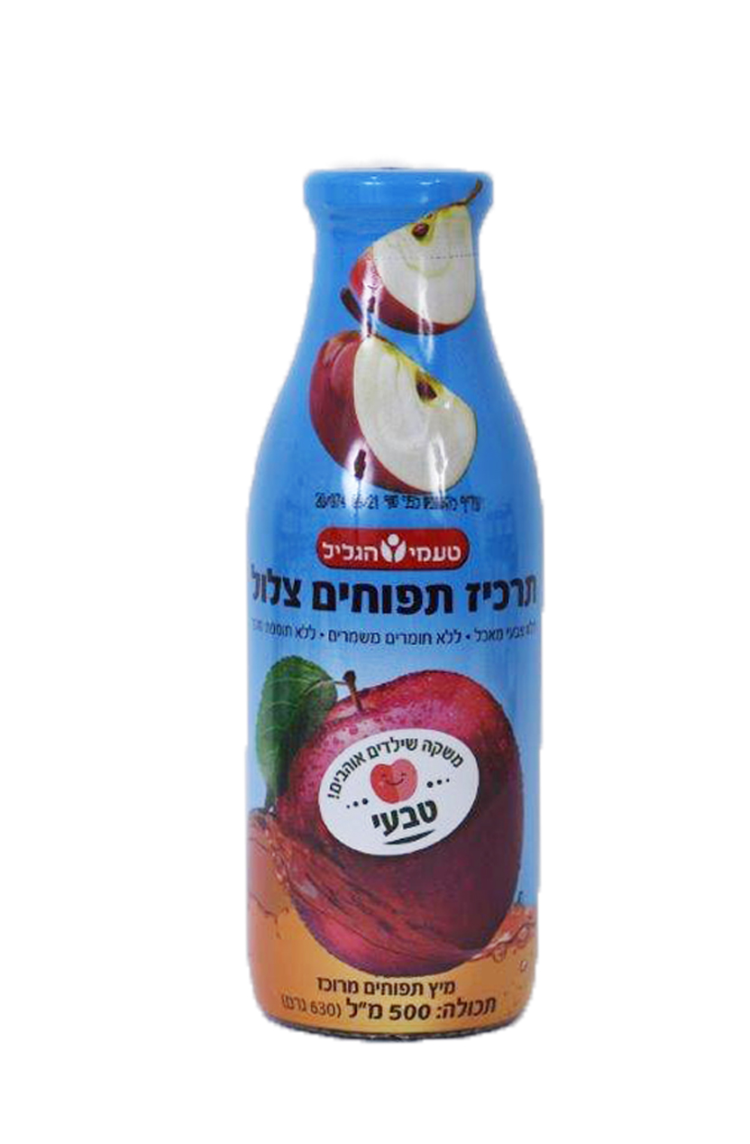 תרכיז תפוחים צלול טבעי  500 מ"ל   טעמי הגליל