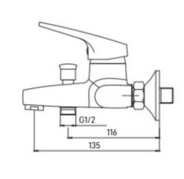 ברז אמבטיה Aquila 350A Pato אקווילה