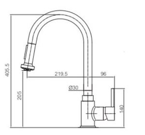 ברז נשלף למטבח Aquila ARCO 61428 אקווילה
