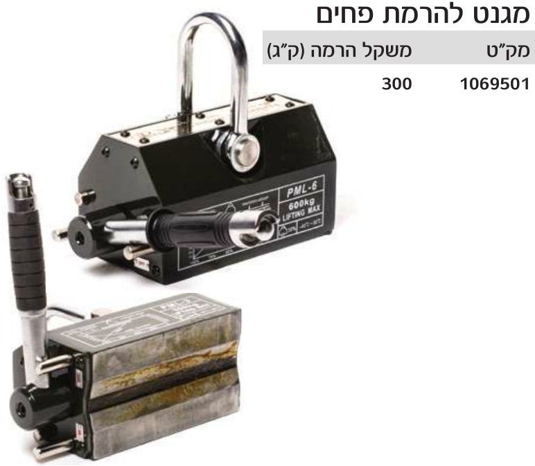 מגנט להרמת פחים 300 ק"ג מק”ט: 1069501