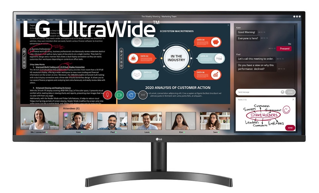 מסך מחשב LG TFT 34" 34WL50S-B FHD Ultra Wide IPS HDMI