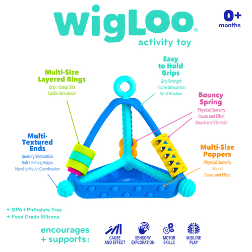 משחק פעילות התפתחותי רב שלבי WigLoo מסיליקון לתינוקות