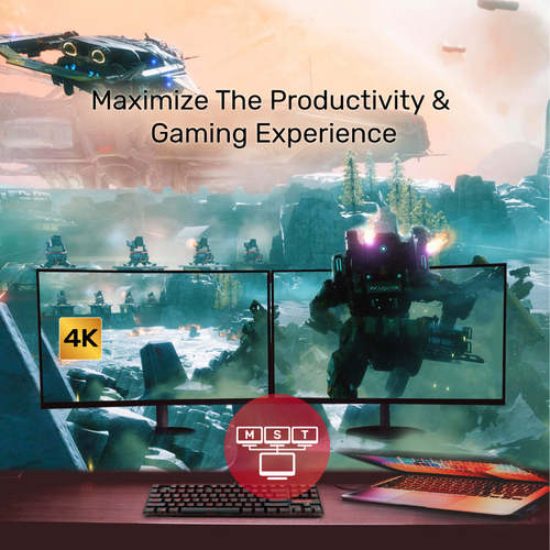 מתאם 4K 60Hz Type-C לחיבור HDMI 2.0 מתאם עם צג כפול V1408A