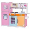 מטבח וינטאג' צבעוני לילדים מעץ עם מקרר מקפיא עליון, תנור, מיקרוגל, כיריים וטלפון קיר - מטר