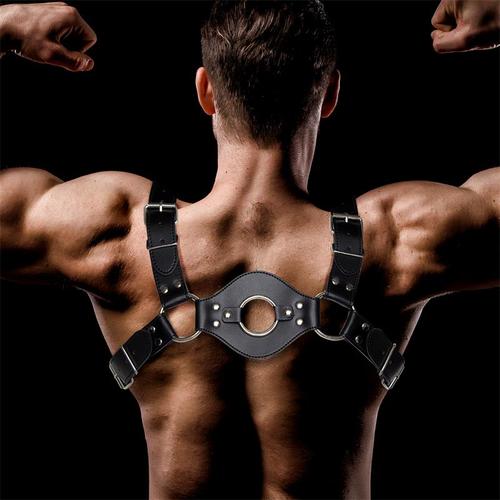 רתמת גוף לגבר למשחקי סאדו - Quovis Male Chest Bondage Harness Vegan Leather