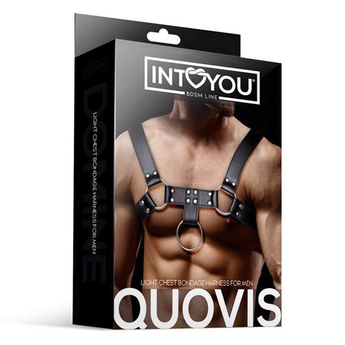 רתמת גוף לגבר למשחקי סאדו - Quovis Male Chest Bondage Harness Vegan Leather