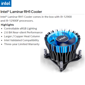 מעבד Intel 12Gen Core i9-12900, אריזת BOX, עם מאורר