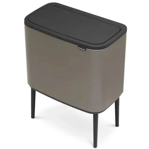 פח ברבנטיה למטבח 36 ליטר - Brabantia BO פלטינום מתוך קולקציית פחי אשפה למטבח (פרטי התקנה) - שילוב מושלם בין נוחות שימוש יומיומית לסטייל נקי