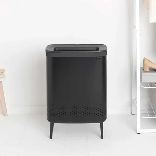 סל כביסה מחולק 45X2 ליטר -Brabantia BO שחור (מראה כללי של המוצר) - פריט מעוצב לעיצוב חלל רחצה מודרני ויוקרתי