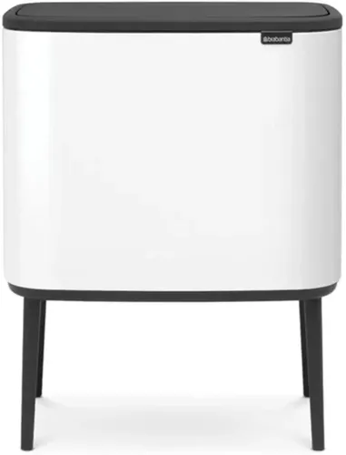 פח ברבנטיה למטבח 36 ליטר - Brabantia BO לבן -24 מתוך קולקציית פחי אשפה למטבח (מבט קדמי) - קל לניקוי ותחזוקה לשמירה על מראה חדש ומבריק