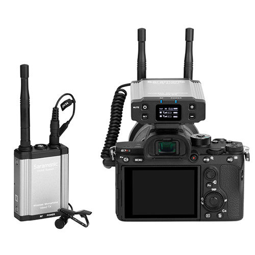 מערכת מיקרופון אלחוטי saramonic vlink2 kit2 2.4 GHz Wireless Microphone System