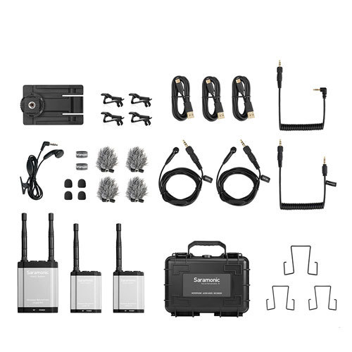 מערכת מיקרופון אלחוטי saramonic vlink2 kit2 2.4 GHz Wireless Microphone System