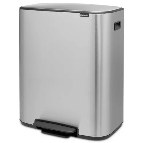 פח ברבנטיה למטבח 60 ליטר - Brabantia מוברש מתוך קולקציית פחי אשפה למטבח (זווית נוספת) - פתרון פונקציונלי ואסתטי לארגון הבית