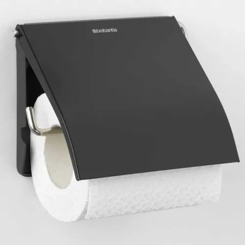מתקן נייר טואלט Brabantia - שחור מתוך קולקציית מתקנים לנייר טואלט (מראה כללי של המוצר) - עשוי מחומרים עמידים בפני לחות וחלודה לאורך זמן