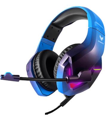 אוזניות ספארקפוקס H1 BLUE עם תאורת RGB מתחלפת
