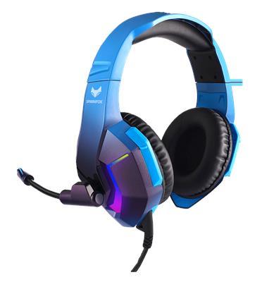 אוזניות ספארקפוקס H1 BLUE עם תאורת RGB מתחלפת