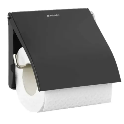 מתקן נייר טואלט Brabantia - שחור מתוך קולקציית מתקנים לנייר טואלט (דגם מלא) - פריט מעוצב לעיצוב חלל רחצה מודרני ויוקרתי