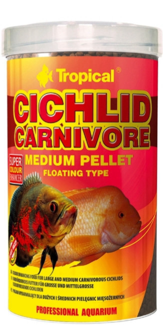 מזון ציקליד קרניבור מדיום פלטס 1000 מ”ל tropical cichlid carnivore medium pellet