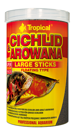 מזון ציקליד וארואנה 1000 מ”ל Tropical Cichlid & Arowana Sticks 