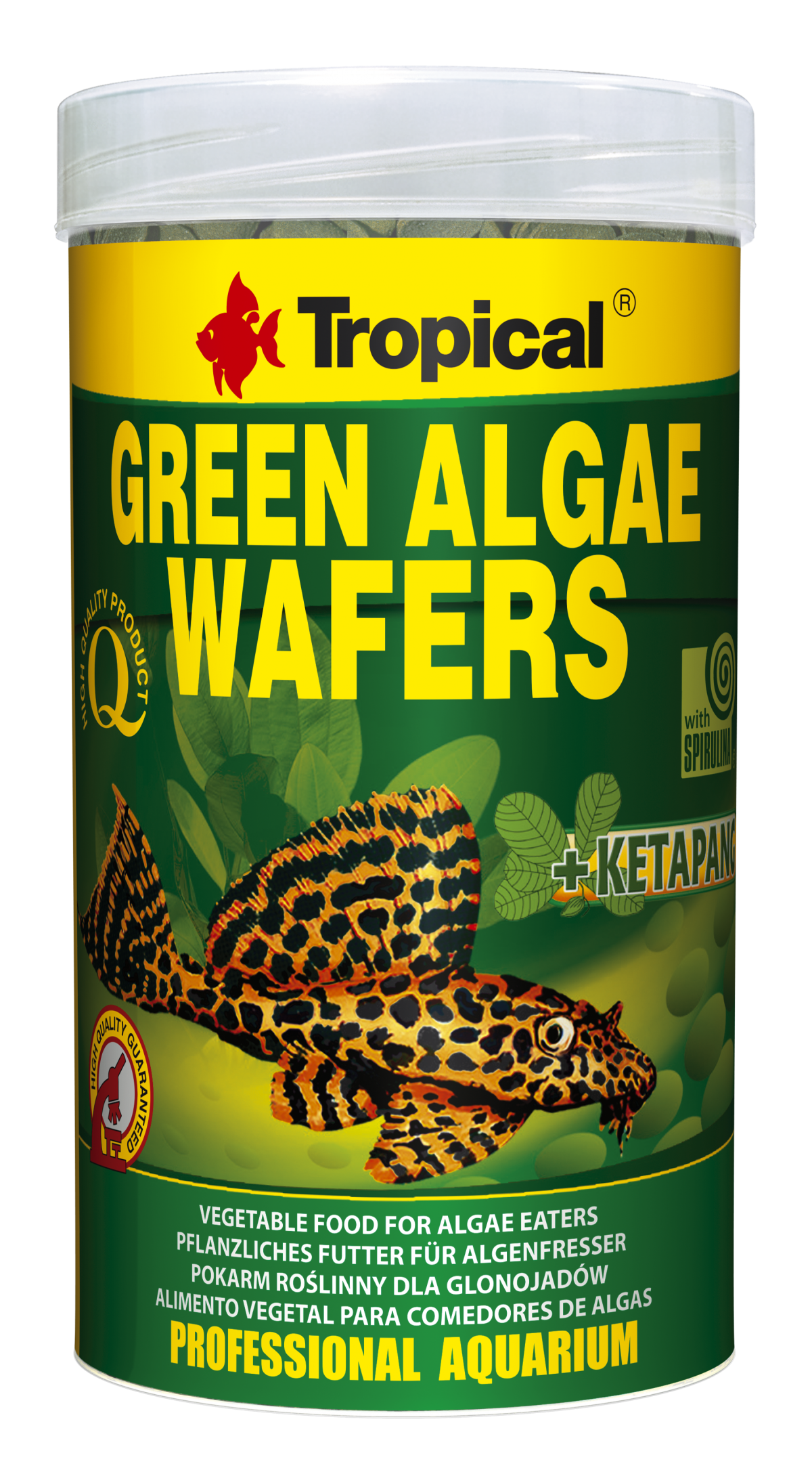 מזון טבליות צמחי לשוכני קרקעית 250 מ”ל Tropical Green Algae Wafers 