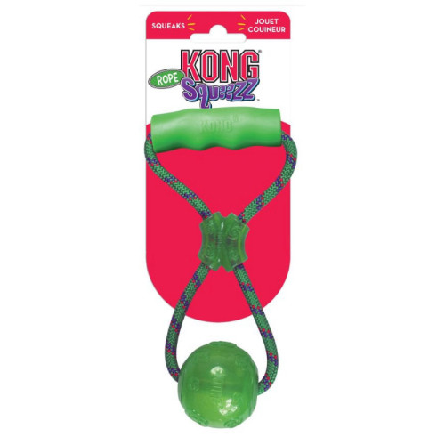 כדור מצפצף עם חבל KONG L
