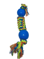 צעצוע חבל דנטלי בשילוב שני כדורים I DOG