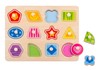 פאזל לפעוטות מעץ עם 12 חלקים שונים ללימוד צורות וצבעים לגילאי שנה וחצי 