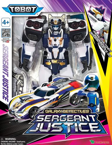טובוט SERGEANT JUSTICE סרג'נט ג'סטיס - רובוט טובוט לוחם שמשנה צורה לניידת משטרה, כולל רובה
