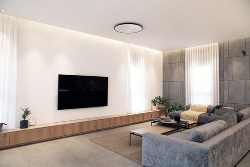 צמוד תקרה מרחף דק ועגול שחור GALAXY 24W 30CM גוון אור משתנה בקליק Nisko 
