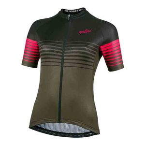 חולצה לרכיבת אופניים לנשים CROSS LADY JERSEY שחור-ורוד רשת מאווררת ועמידה לשטח