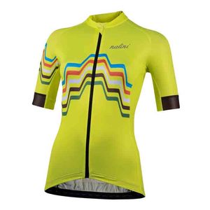 חולצת רכיבה נשים NEW BEIJING 2008 JERSEY צהוב פלורסנטי אולטרא לייט אלסטית טכנית ומנדפת