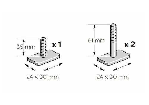 3 ברגי מסילה T-track adapter 889-1