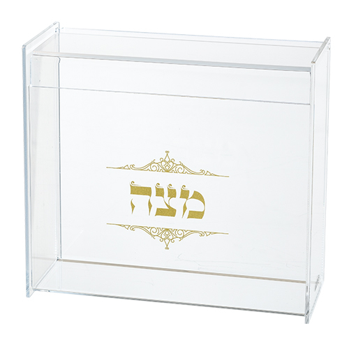כלי למצה מפרספקס שקוף עם הדפסה 21X23 ס