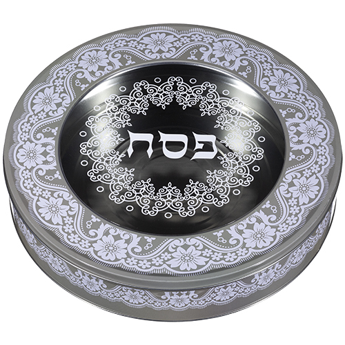 קופסת פח עגולה פסח גוון בז' 34 ס