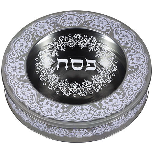 קופסת פח עגולה פסח גוון בז