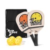 סט פיקל בול PICKLEBALL - זוג מחבטי עץ + 4 כדורים