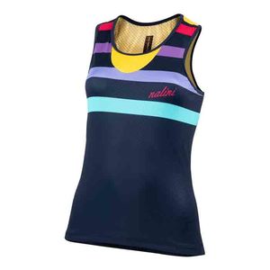 גופיית רכיבה נשים TANK TOP LADY כחול קלילה מאוורת במבנה 3D