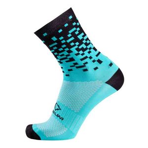גרבי רכיבה COLOR SOCKS פוליאמיד טורקיז-שחור פלורסנטי קייציים מנדפים