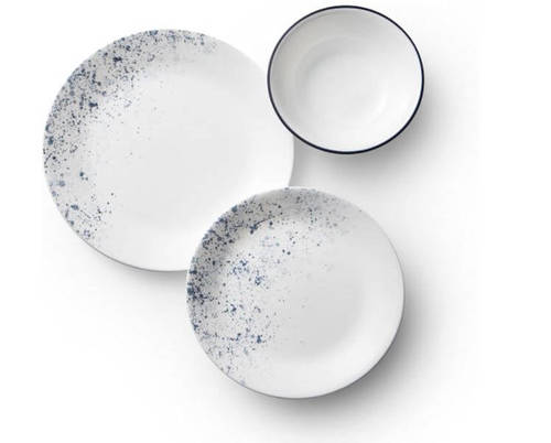 סט צלחות 18 חלקים, קורנינג אינדיגו ספקל | Corning Ware Indigo Speckle