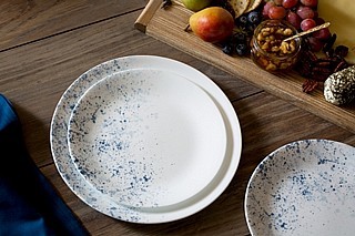 סט צלחות 18 חלקים, קורנינג אינדיגו ספקל | Corning Ware Indigo Speckle