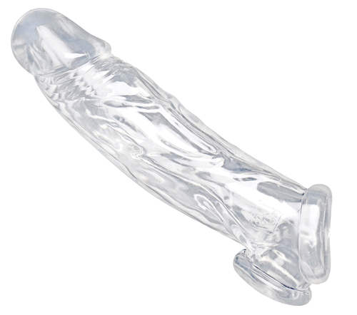 שרוול רך המעבה ומאריך את איבר הגבר Realistic Clear Penis Enhancer and Ball Stretcher